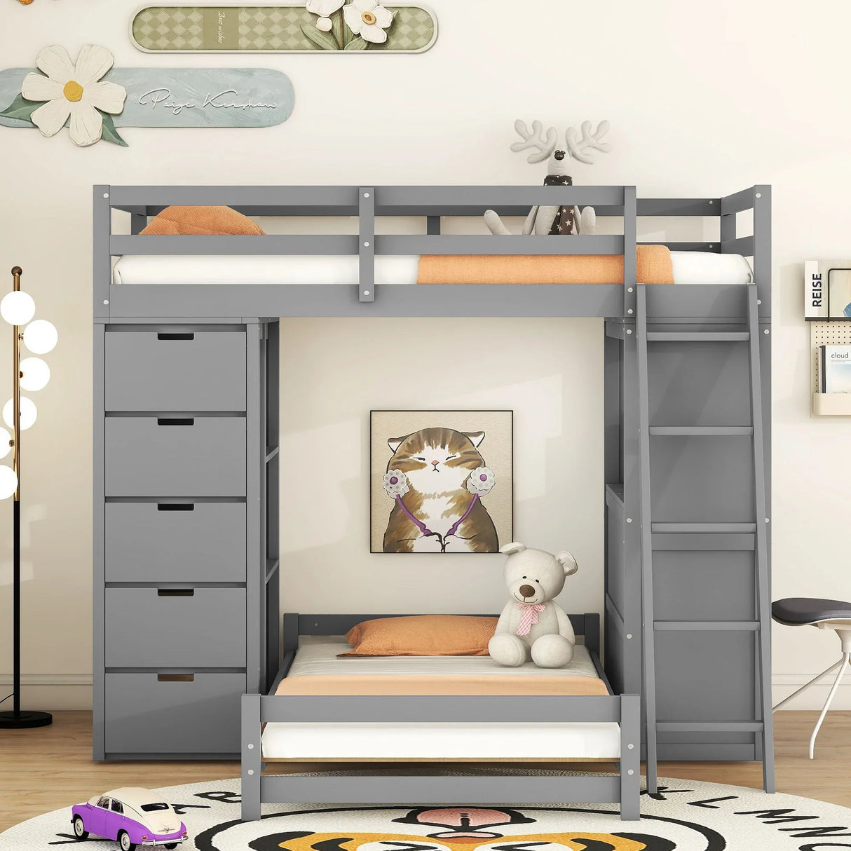 Bunk Bed With LED Light And USB Ports - Furniture Home Direct