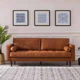 Mid-Century Tufted, Leather Sofa - Furniture Home Direct