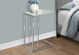 Accent Table, C - Shaped, Tempered Glass, Stylish Design Contemporary & Modern - Furniture Home Direct