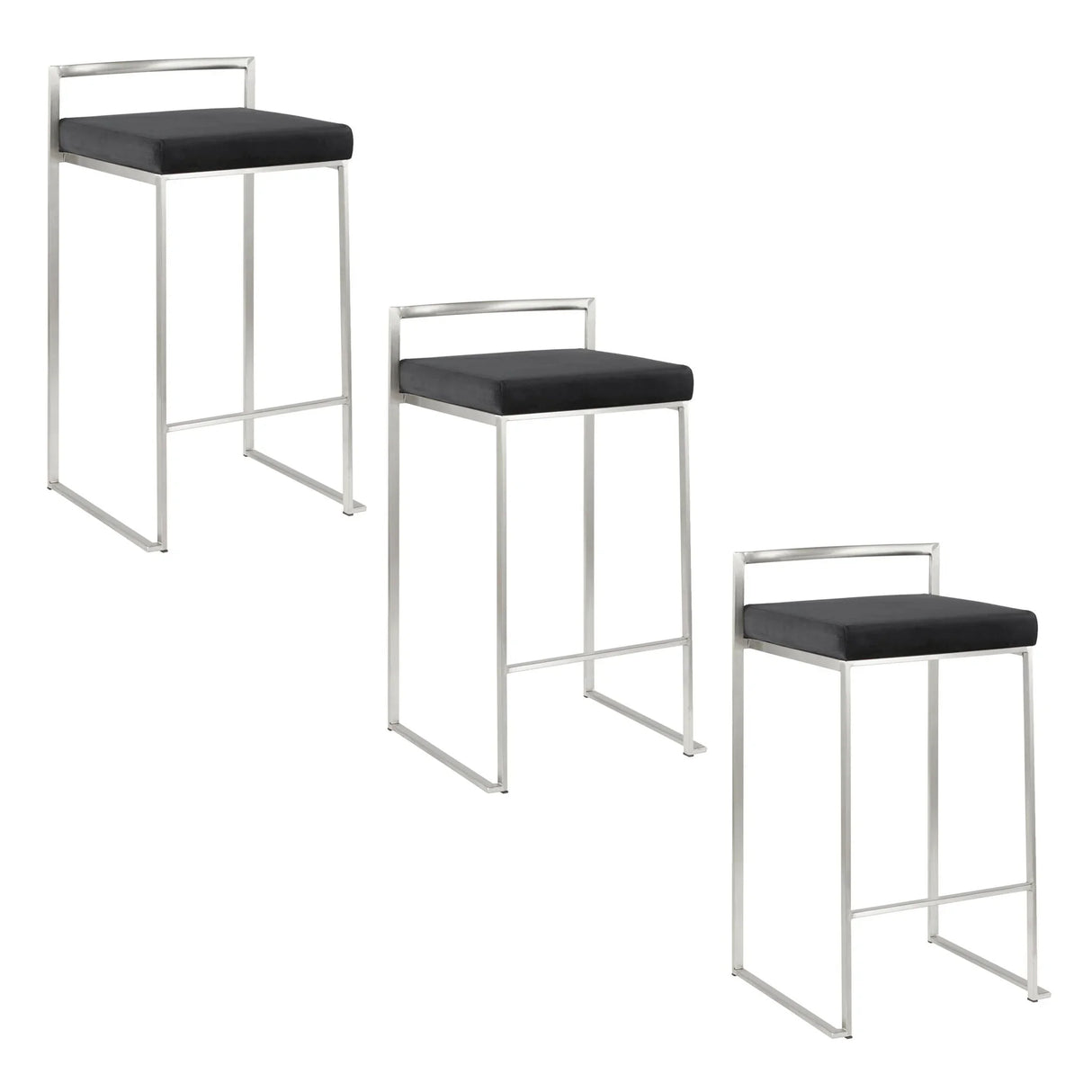Fuji - Contemporary Elegant Stackable Counter Stool Set - Furniture Home Direct