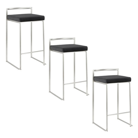 Fuji - Contemporary Elegant Stackable Counter Stool Set - Furniture Home Direct