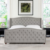 Marcella - Upholstered Shelter Headboard Bed Set - Furniture Home Direct
