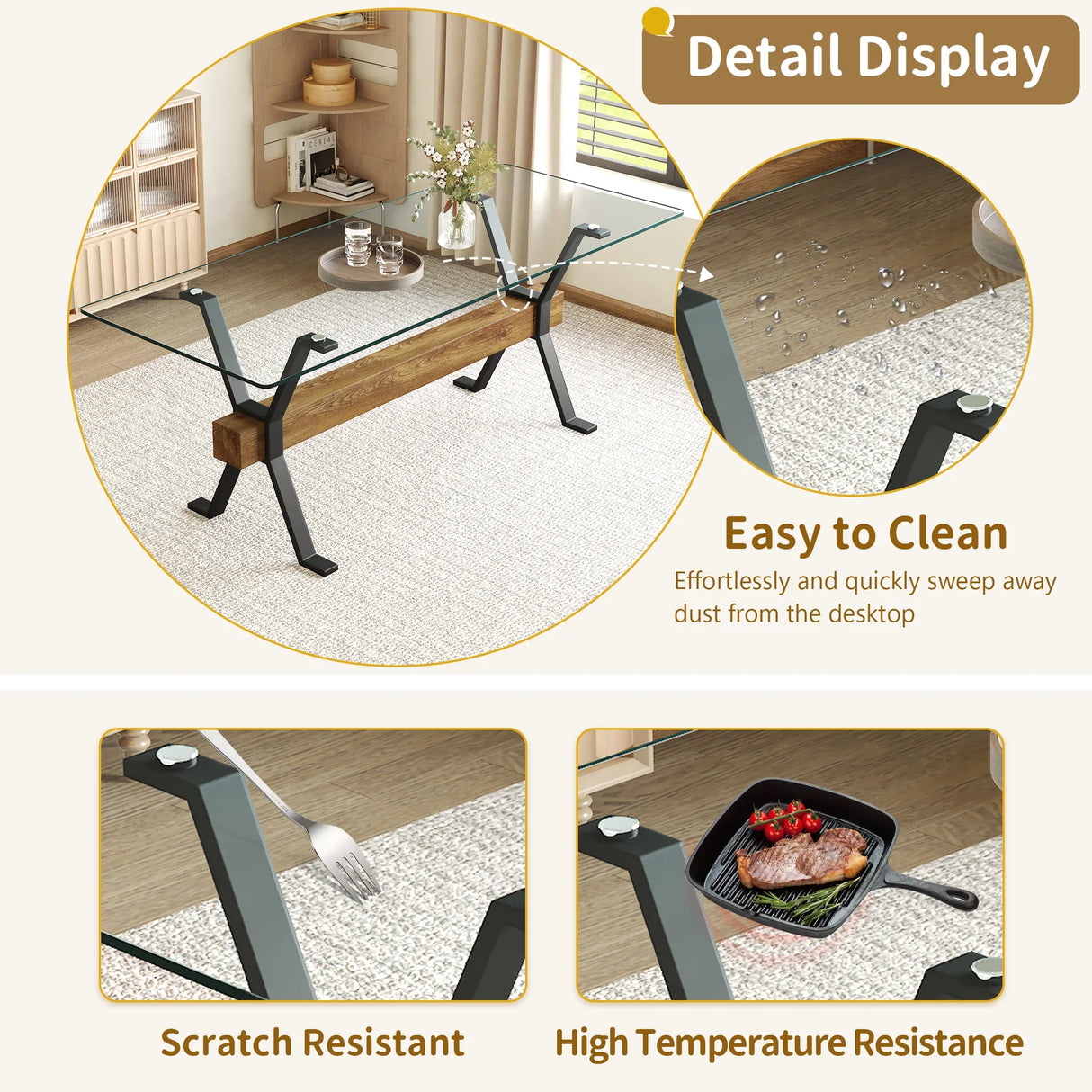 Dining Set Glass Table with Dark Gray Chairs Charcoal - Furniture Home Direct