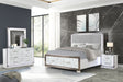 Queen Bed With Marble Pattern Dresser Nightstand White - Furniture Home Direct