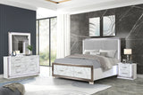 Queen Bed With Marble Pattern Dresser Nightstand White - Furniture Home Direct
