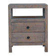 Acid - 2 Drawer Open Bedside Table - Gray Ash - Furniture Home Direct