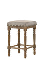Farsiris - Weathered Counter Height Stool (Set 2) - Beige - Furniture Home Direct