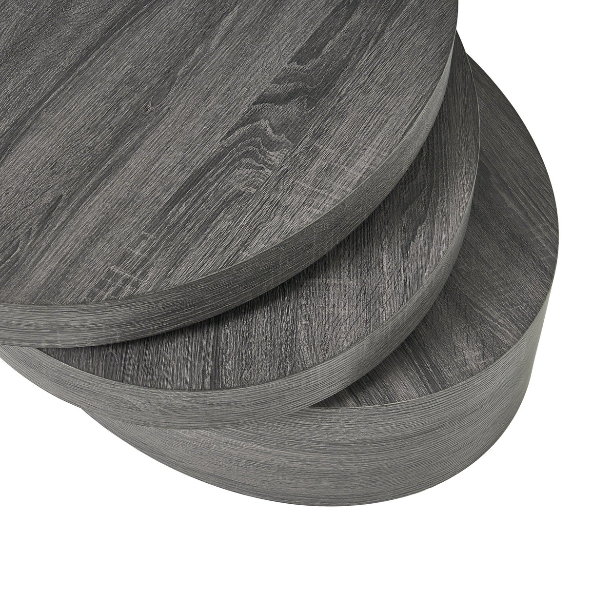 Coffee Table Nesting Set with Oval Design Matte Black - Furniture Home Direct