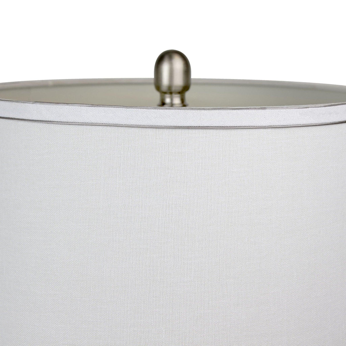 Cairo - Contemporary Table Lamp (Set of 2) - Nickel / White / Silver Trim - Furniture Home Direct