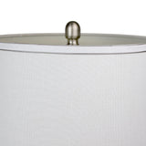 Cairo - Contemporary Table Lamp (Set of 2) - Nickel / White / Silver Trim - Furniture Home Direct