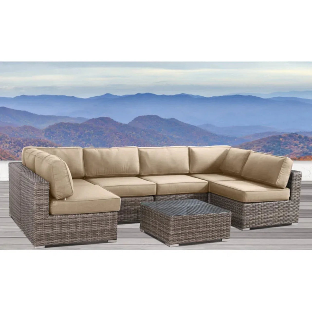 Seating Set With Cushions Handcrafted Wicker Design - Furniture Home Direct