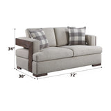 Niamey - 3 Piece Living Room Set With Toss Pillows - Walnut - Furniture Home Direct