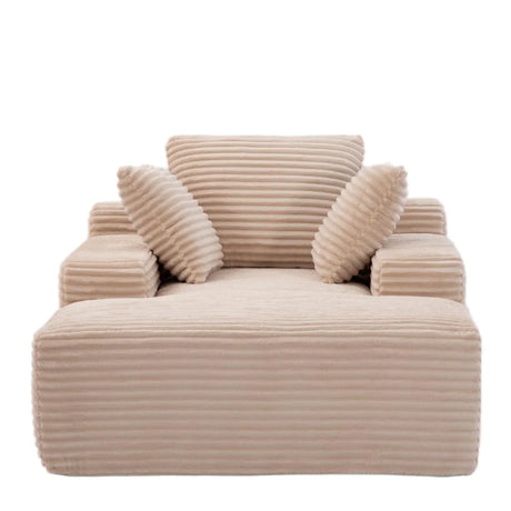 Oversized Chaise Lounge Chair Cozy Cloud Couch With 3 Throw Pillows And Wide Armrest - Furniture Home Direct