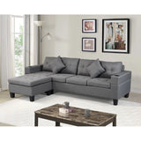 Sectional Sofa Set For Living Room With L Shape Chaise Lounge, Cup Holder And Left Or Right Hand Chaise Modern 4 Seat - Furniture Home Direct