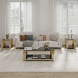 Square End Table With Tempered Glass Top For Living Room - Furniture Home Direct