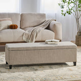 Glouster - Contemporary Storage Ottoman V2 With Upholstered Fabric - Sand