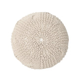 Bordeaux - Knitted Cotton Round Pouf - Furniture Home Direct