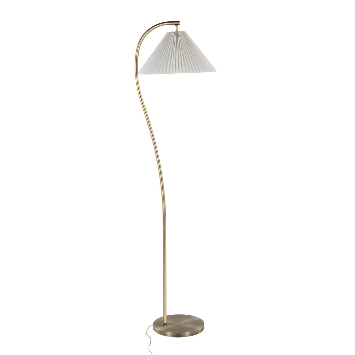 Cassis - Glam / Art Deco Floor Lamp Pleated - Gold / White - Furniture Home Direct