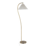 Cassis - Glam / Art Deco Floor Lamp Pleated - Gold / White - Furniture Home Direct