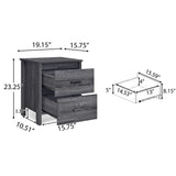 Titeca - Contemporary Wood 2 Drawer Nightstand