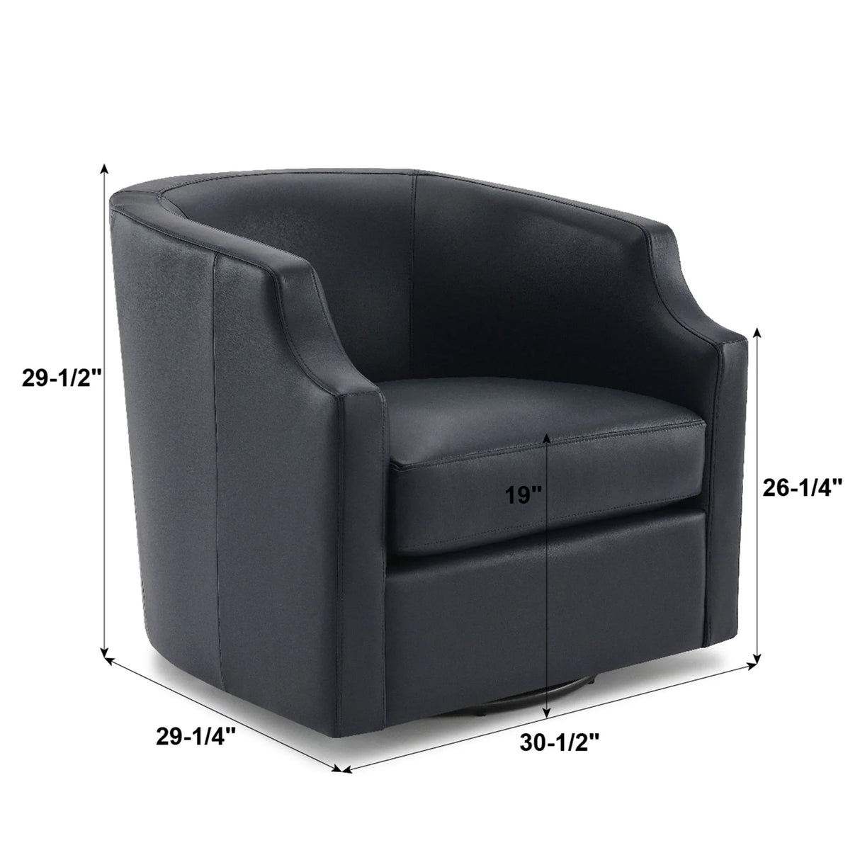 Emmett - Swivel Glider Barrel Chair With Clip Arm Design - Furniture Home Direct