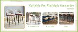 Counter Height Bar Stool Set of 2 Leatherette Brown White - Furniture Home Direct