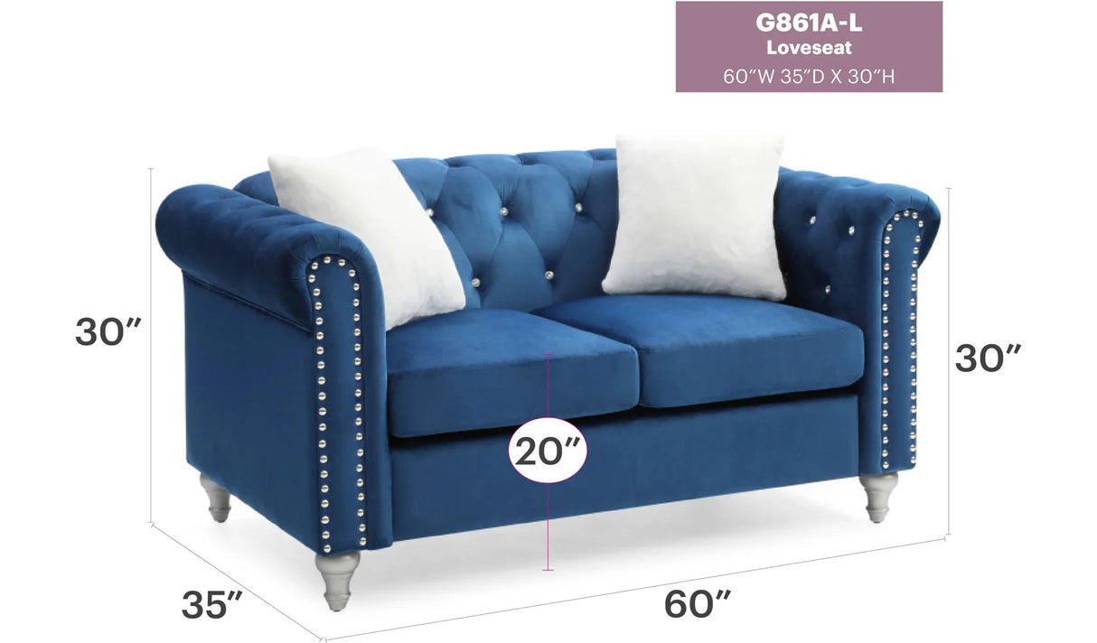 Stylish Contemporary Loveseat - Furniture Home Direct