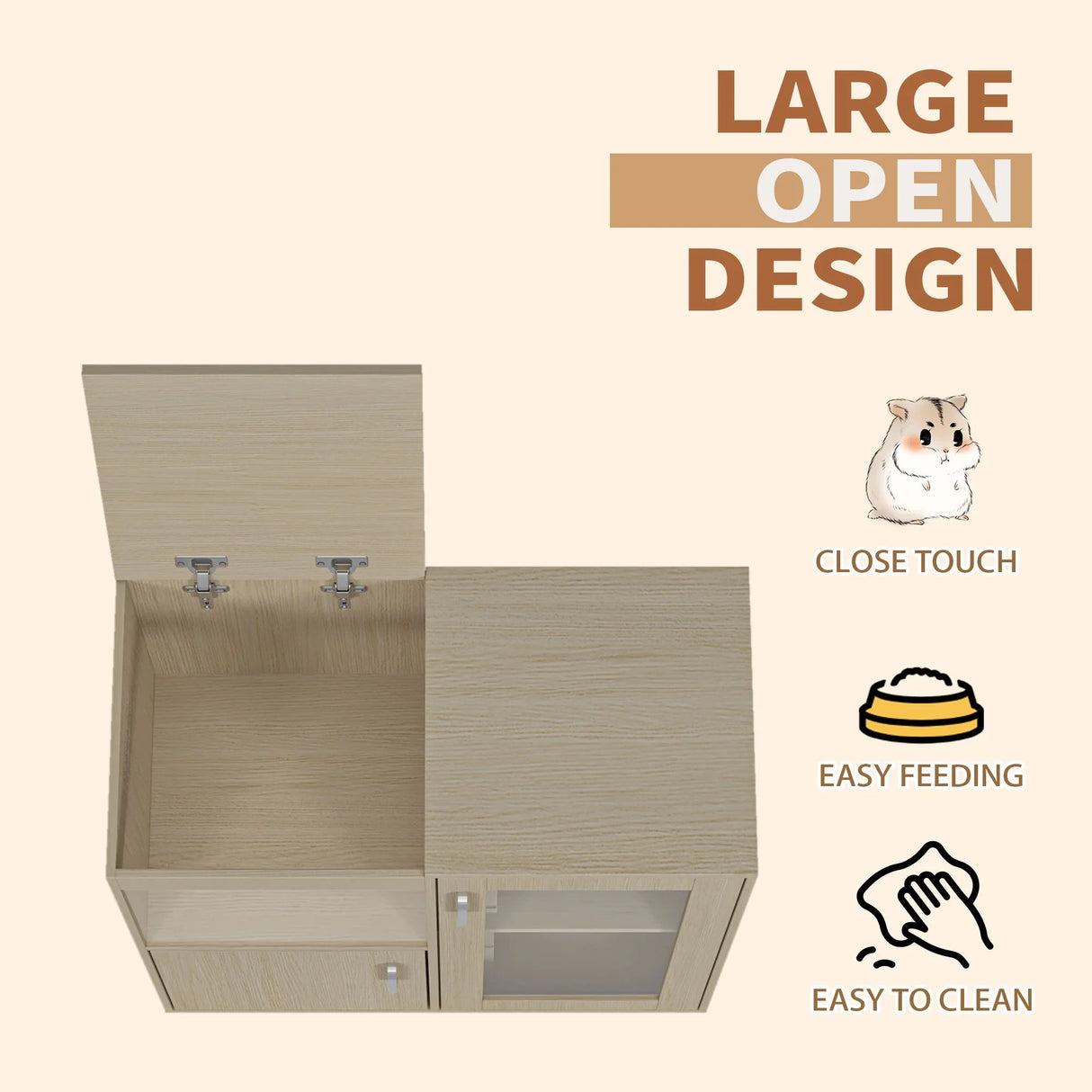 4 Tier Hamster Cage With Acrylic Windows And Storage Cabinet - Furniture Home Direct