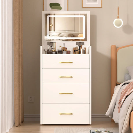 Vanity Desk With Mirror And 3 Drawers American Design White - Furniture Home Direct