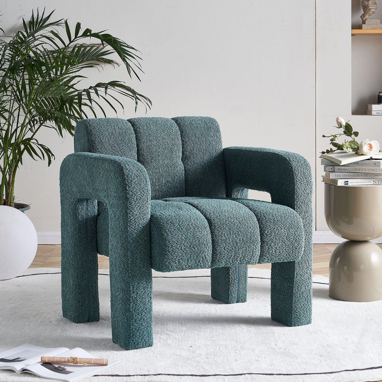 31.10" Boucle Upholstered Accent Chair - Furniture Home Direct