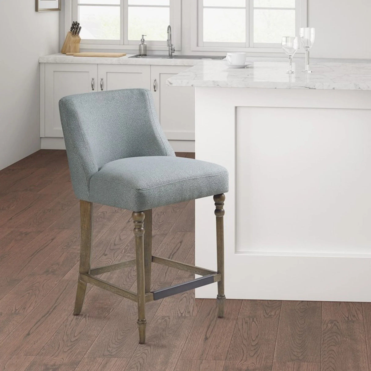 Delaney - Counter Stool - Blue - Furniture Home Direct