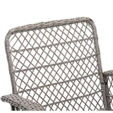 3 Piece Patio Conversation Set With Glass Coffee Table - Khaki - Furniture Home Direct