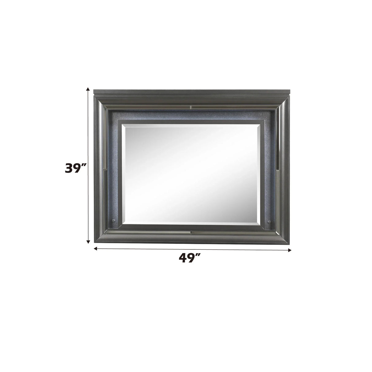 Sawyer - Metallic Mirror With LED - Gray - Furniture Home Direct