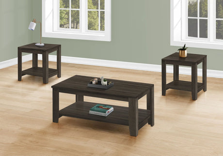 Table Set, Coffee, End, Side, Accent, Living Room, Transitional (Set of 3) - Oak - Furniture Home Direct
