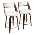 Cecina - Mid-Century Modern Fixed Height Counter Stool With Swivel And Round Footrest (Set of 2) - Furniture Home Direct