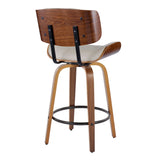 Lombardi - Mid-Century Modern Fixed Height Counter Stool With Swivel With Round Footrest (Set of 2) - Furniture Home Direct