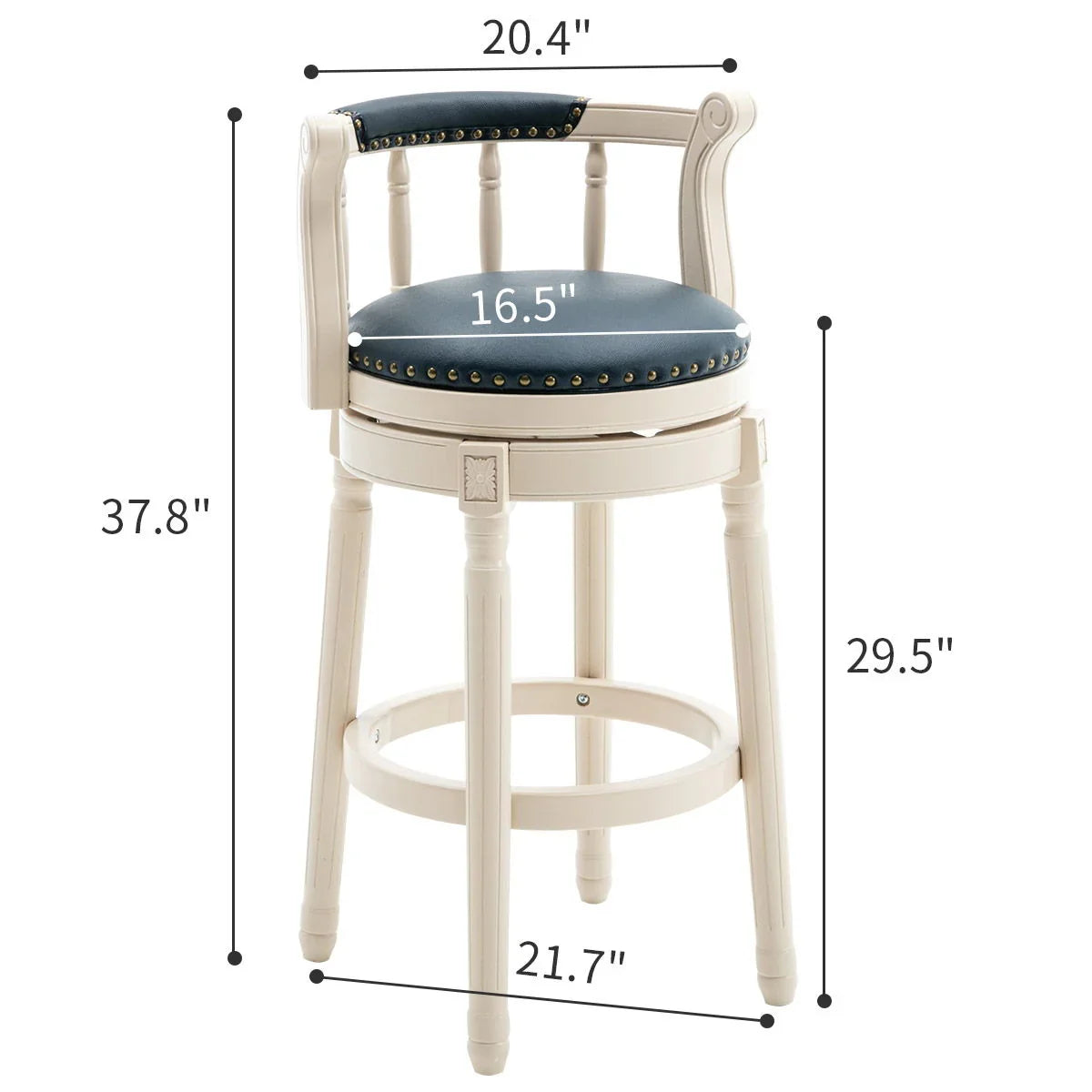 Leather Wooden Bar Stool - Furniture Home Direct