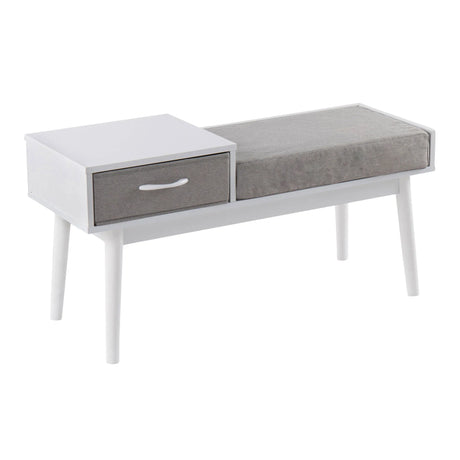 Telephone Contemporary Bench With Pull Out Drawer - Furniture Home Direct