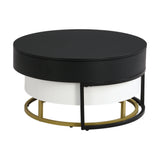 Nesting Coffee Tables Round Lift-Top Modern Black and White - Furniture Home Direct