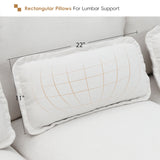 Sectional Sofa Modern U Shaped Chenille Seats 6 White - Furniture Home Direct