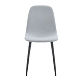 Dining Chair Set Modern Fabric with Metal Legs Gray - Furniture Home Direct