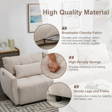 113.3 Modular Sectional With Ottoman And USB C Ports Beige - Furniture Home Direct