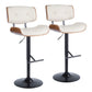 Lombardi - Mid Century Modern Adjustable Barstool - Furniture Home Direct