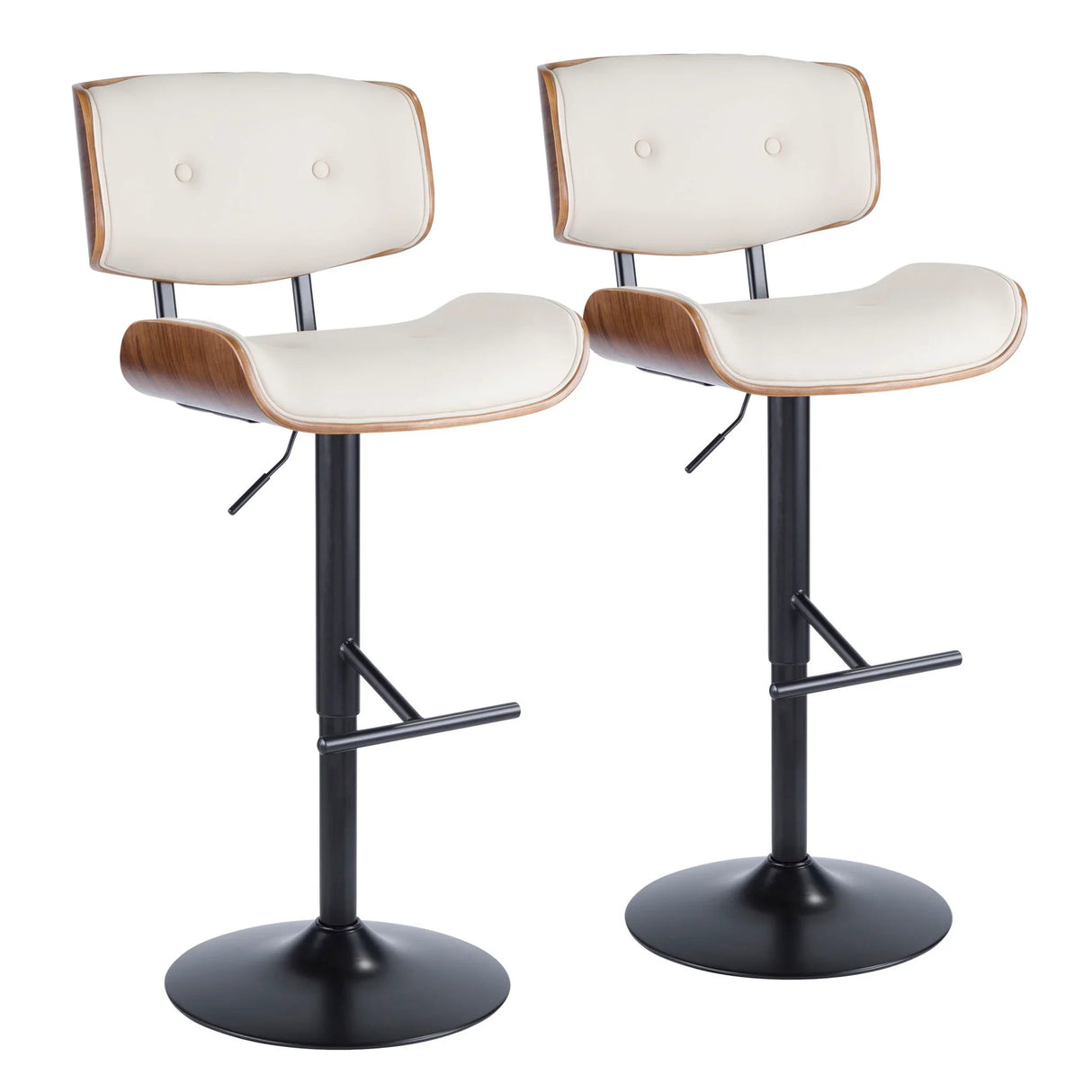 Lombardi - Mid Century Modern Adjustable Barstool - Furniture Home Direct