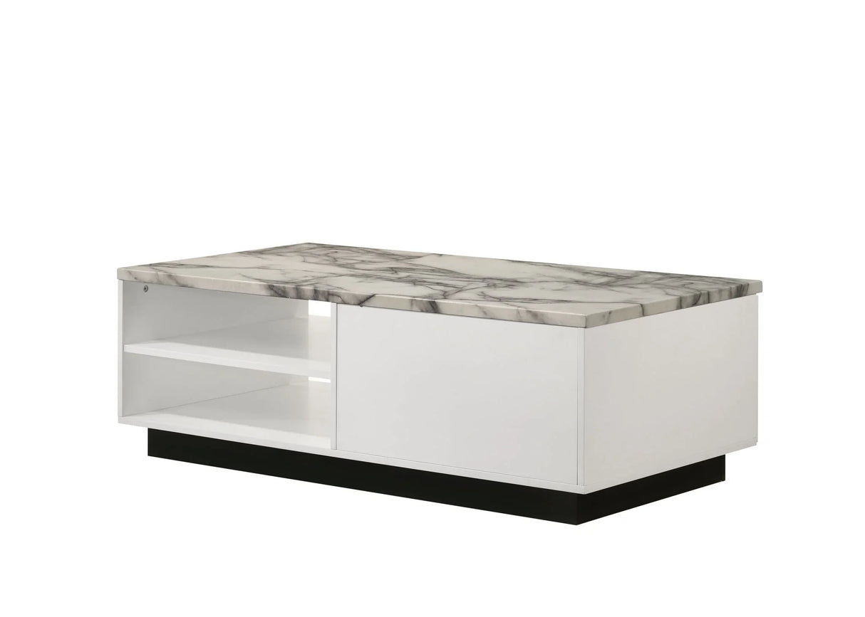 Matilda - Coffee Table With White Faux Marble Top - White - Furniture Home Direct
