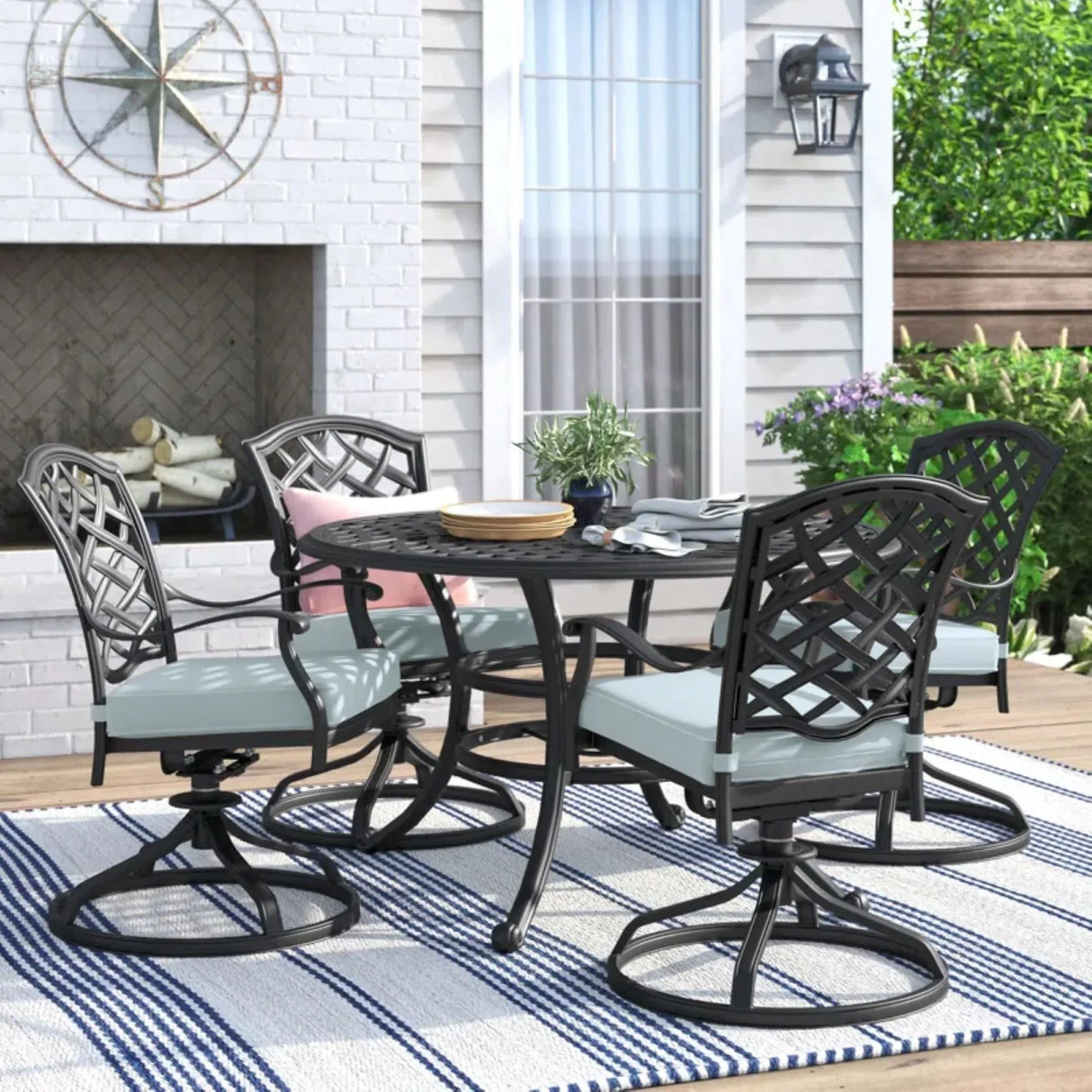 Aluminum Round Dining Set - Furniture Home Direct