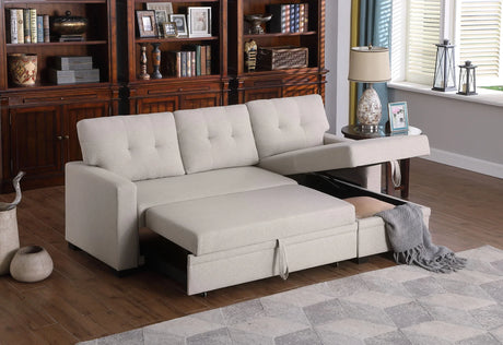 Upholstered Pull Out Sectional Sofa With Chaise - Furniture Home Direct