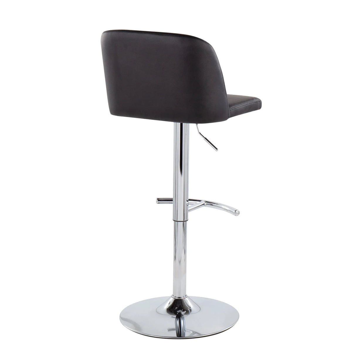 Toriano - Contemporary Adjustable Barstool With Swivel & Rounded T Footrest (Set of 2) - Furniture Home Direct
