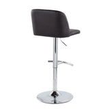 Toriano - Contemporary Adjustable Barstool With Swivel & Rounded T Footrest (Set of 2) - Furniture Home Direct