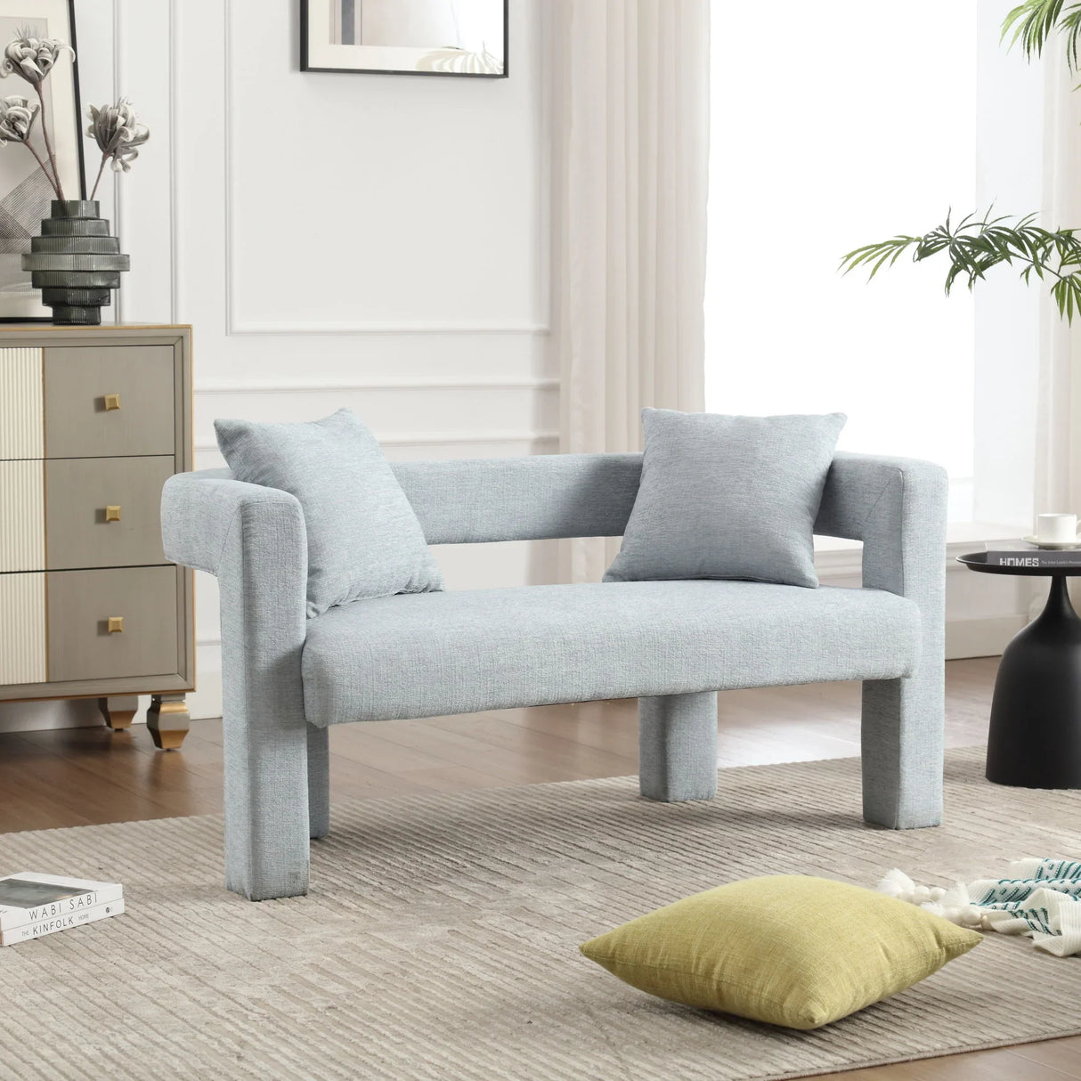 Modern Chenille Loveseat Sofa, Comfy Upholstered 2 Seater - Furniture Home Direct